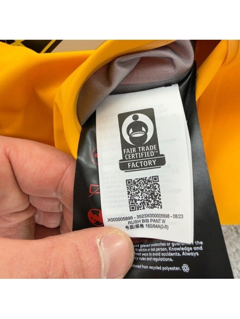 Arc'teryx NWT Women's Size 0 Rush Gore-tex Bib Pants Yellow Gorpcore 5898 Model - Picture 13 of 16